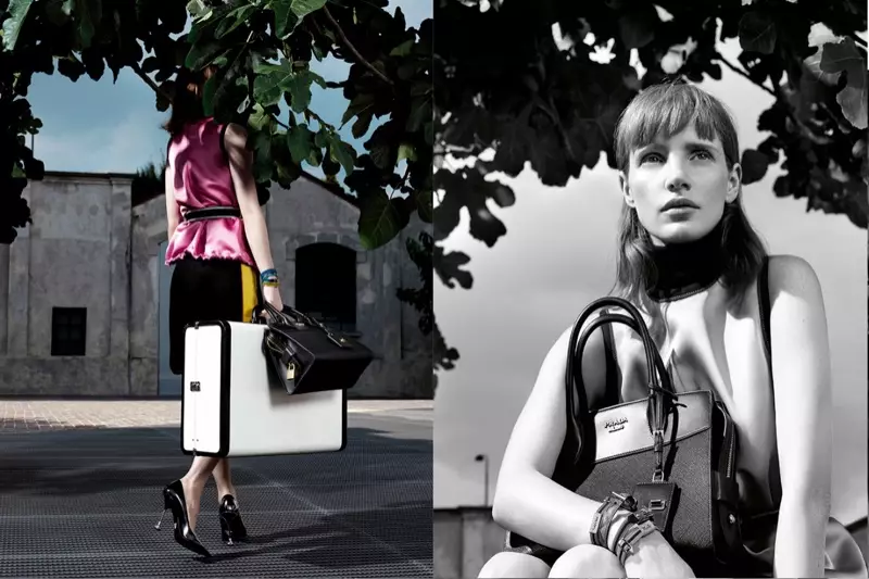 Posing sa Milan, Jessica Chastain makita sa Prada's resort 2017 nga kampanya sa advertising