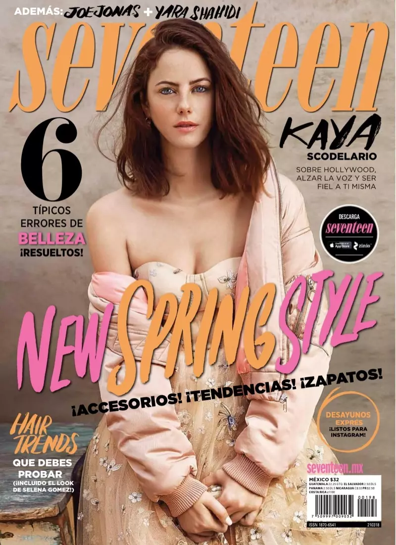 Kaya Scodelario-ն Seventeen Mexico 2018 թվականի մարտի շապիկի վրա