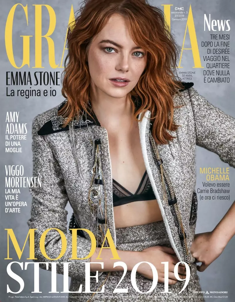 Emma Stone pe Grazia Italia 3 ianuarie 2019 Coperta