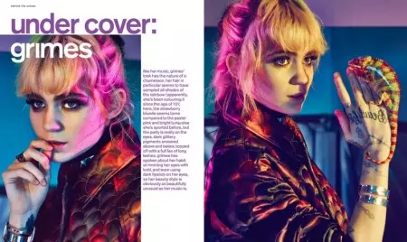 Grimes poserer i mørk og elegant mote for Nylon Singapore