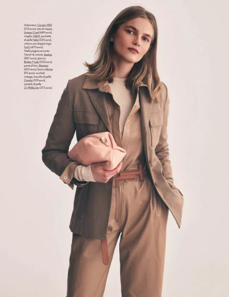 Aneta Pajak Poses sa Neutral Fashions para sa ELLE Italy