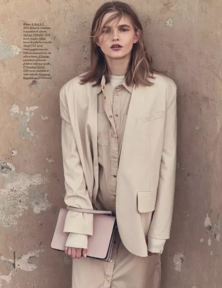 Aneta Pajak Poses yn Neutral Fashions foar ELLE Italy