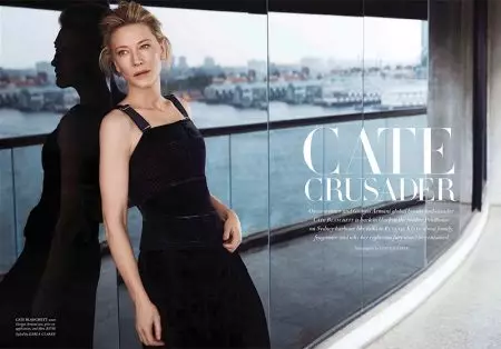 Cate Blanchett yn Gwisgo Arddulliau Cain yn Harper's Bazaar Awstralia