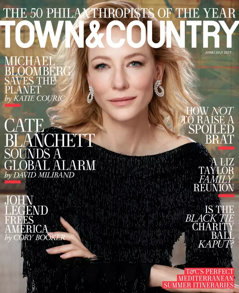 Cate Blanchett på Town & Country Magazine juni/juli 2017 Forside