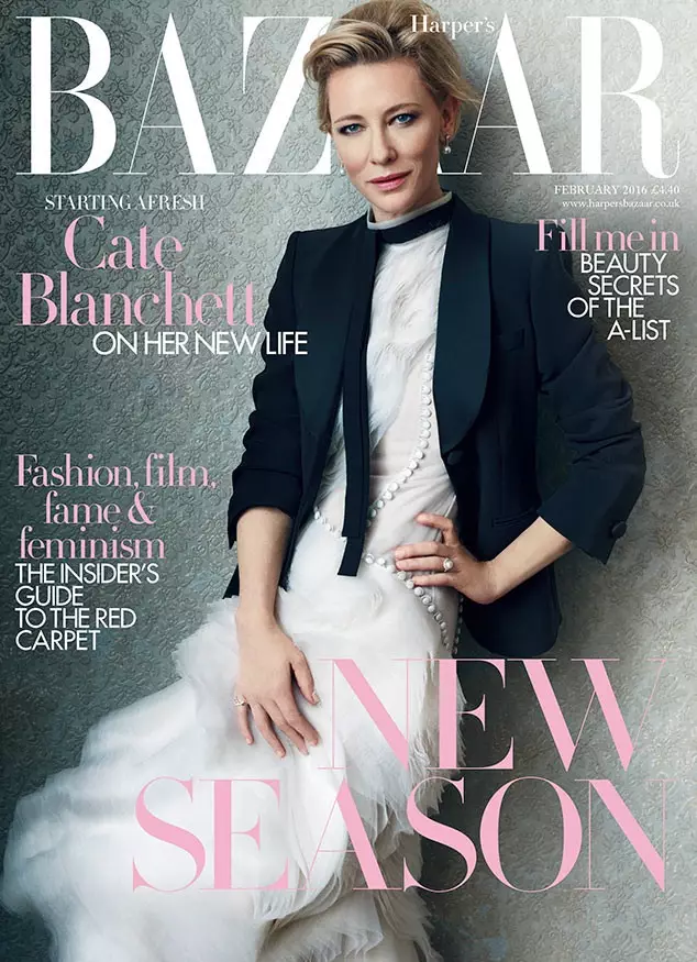 Cate Blanchett ໃນ Harper's Bazaar UK ກຸມພາ 2016 cover