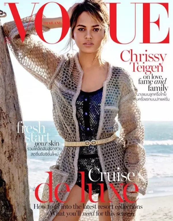Chrissy Teigen hrá na obálke thajského magazínu Vogue z januára 2016