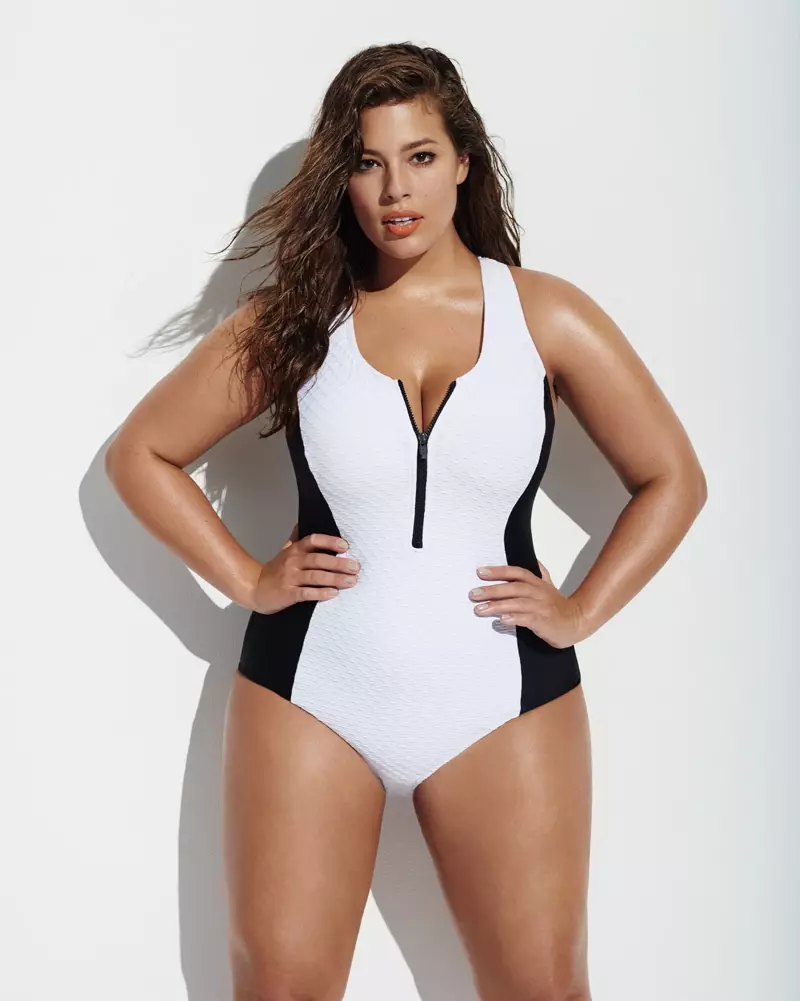 Ashley Graham ane nyeredzi muForever 21's 2016 Plus Swimsuit campaign