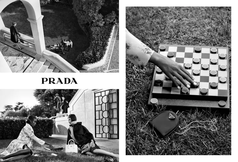 Maty Fall kaj Mao Xiaoxing aperas en la kampanjo Prada Holiday 2020.