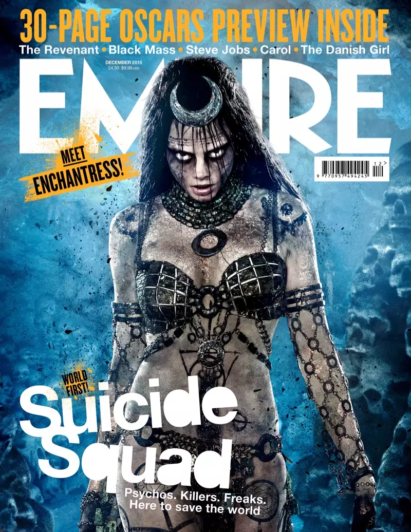 Cara Delevingne kaip Enchantress 2015 m. gruodžio mėn. „Empire“ viršelyje