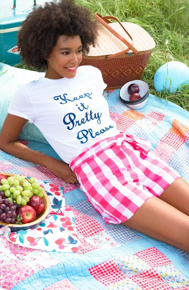 Draper James Keep it Pretty Please Cotton Tee ($38.00) ug Sadie Cotton Shorts ($135.00)