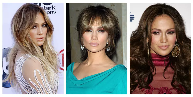 Blonde සිට brunette දක්වා, Jennifer Lopez වසර ගණනාවක් පුරා සරාගී කොණ්ඩා මෝස්තර කිහිපයක් ඇත. ඡායාරූපය: Shutterstock.com