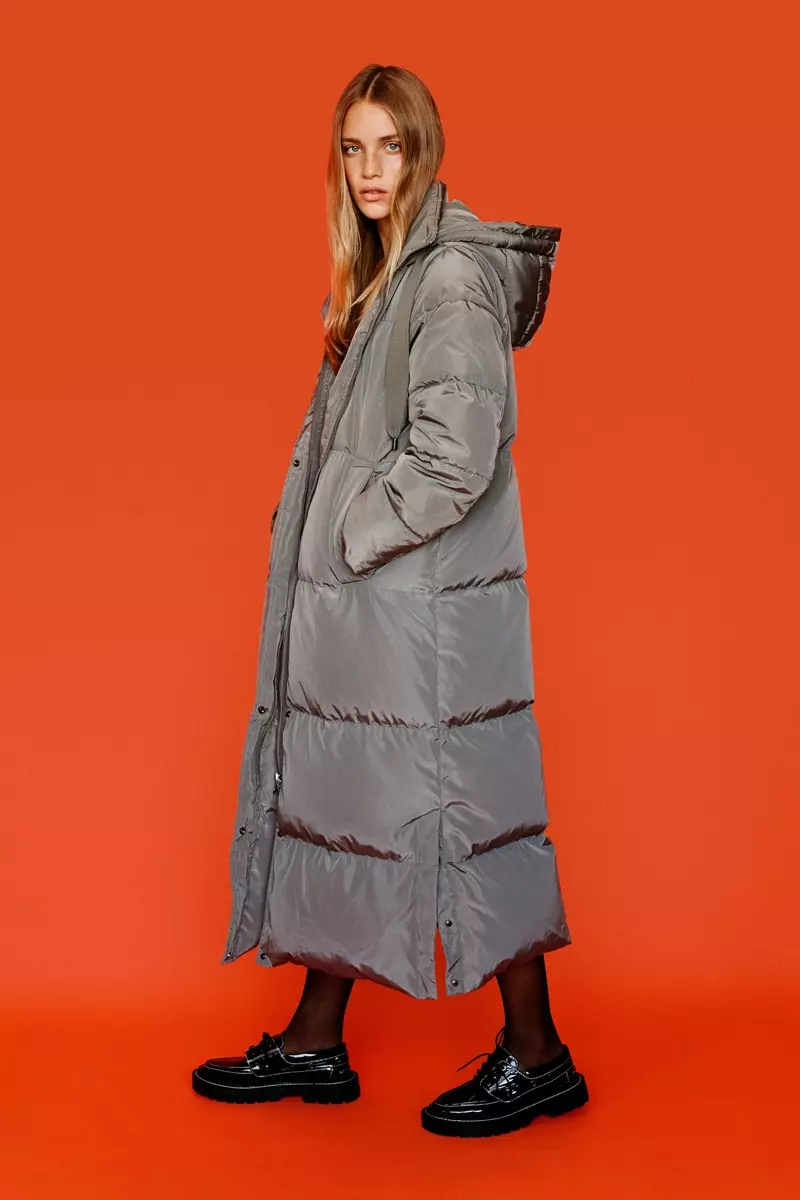 Zara Water And Wind Protection Long Down Coat.