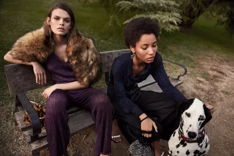 Cara Taylor e Lineisy Montero á fronte da campaña outono-inverno 2018 de Mango Evening