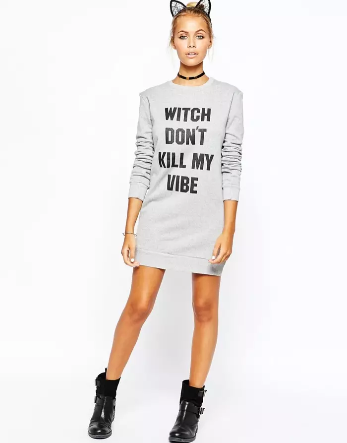 Өспүрүмдөрдүн кийими Хэллоуинге арналган свитер көйнөк, Witch Don't Kill My Vibe Print үчүн $63.00 жеткиликтүү