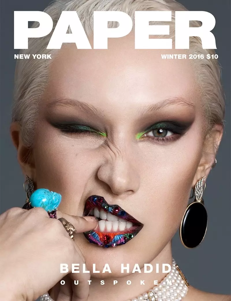 Bella Hadid op Paper Magazine Winter 2016 Cover