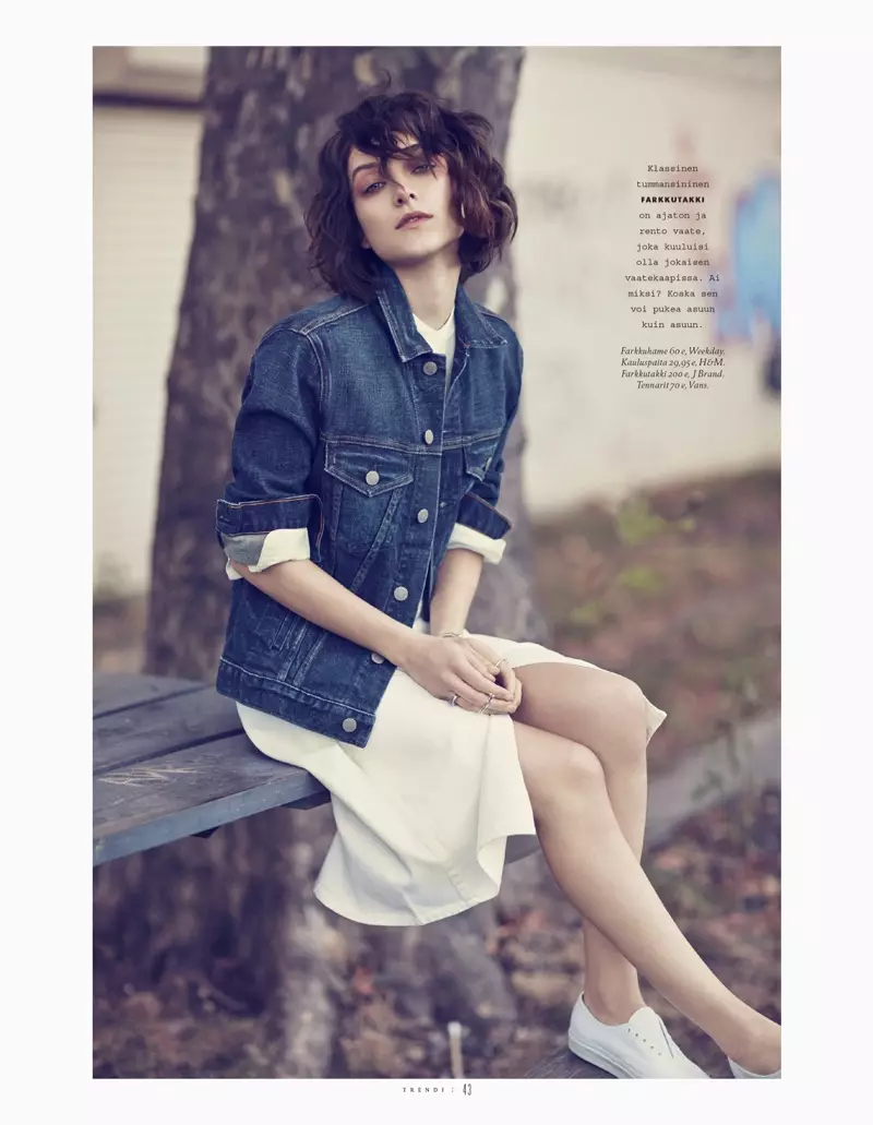 Ollie Henderson Modeller Denim fir Justin Hollar am Trendi Magazin