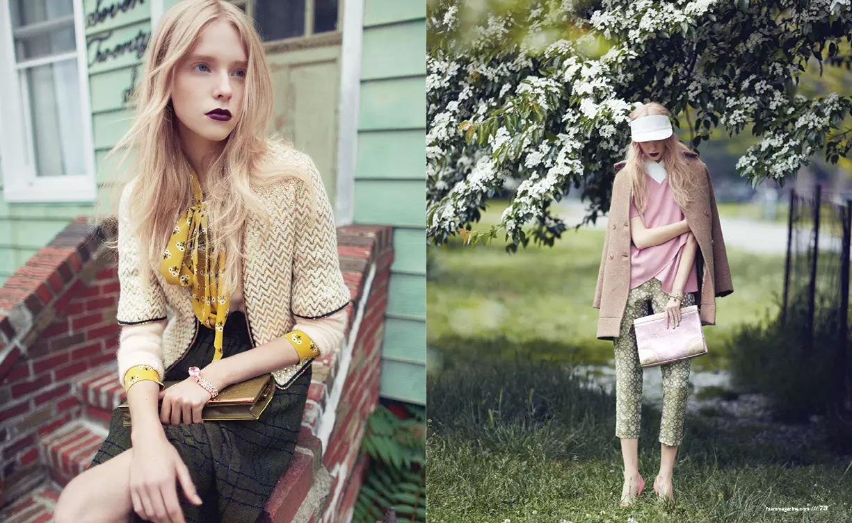 Nastya Zhidkikh Dons Florals for Foam 2013 年 7 月/8 月，Justin Hollar