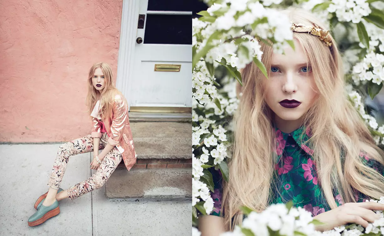 Nastya Zhidkikh Dons Florals for Foam 2013 年 7 月/8 月，Justin Hollar