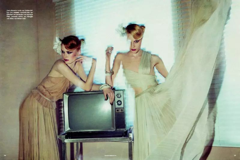 Ieva Laguna & Ilva Hetmann, Sebastian Kim, Vogue Germany, helmikuu 2011