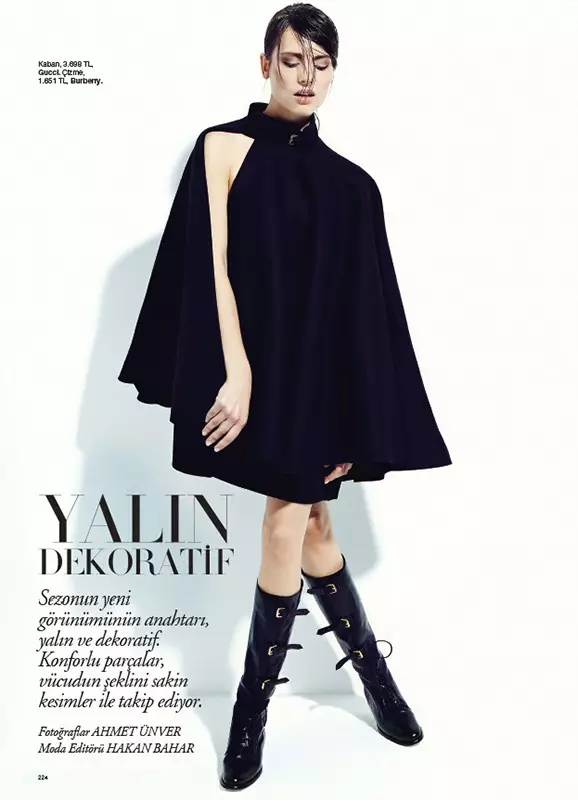 Si Romana Balazova Dons Evening Glam para sa Harper's Bazaar Turkey Nobyembre 2012 ni Ahmet Unver