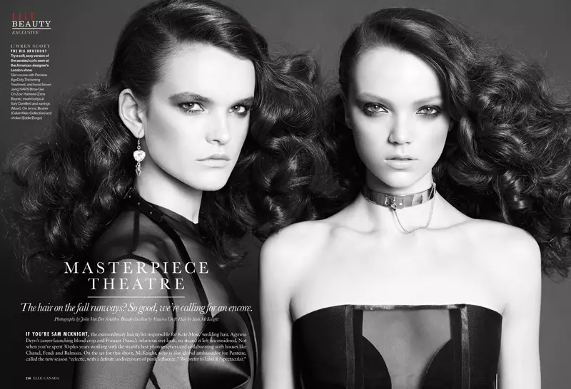 Sam McKnight creëert luxe haar voor Elle Canada Beauty Shoot