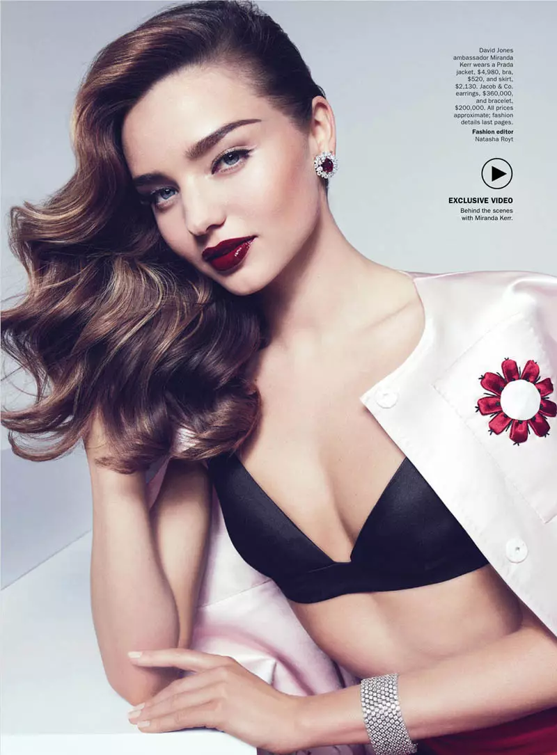 Miranda Kerr Sports Spring Styles para a portada de abril de Vogue Australia