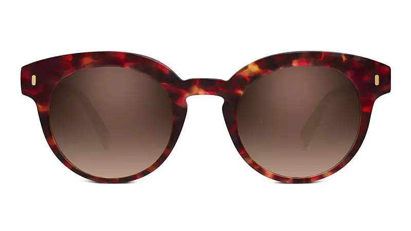 Warby Parker Elle Sunglasses in Scarlet Granite kunye Brown Gradient Lenses $95