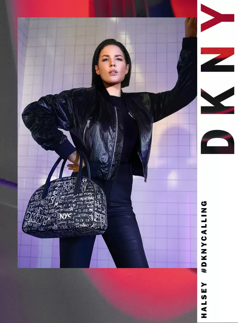 ዘፋኝ ሃልሴይ ከDKNY ጸደይ-የበጋ 2020 ዘመቻ ፊት ለፊት