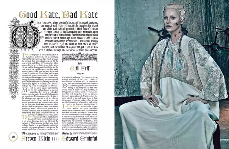 Kate Moss le Steven Klein le haghaidh W Magazine Márta 2012