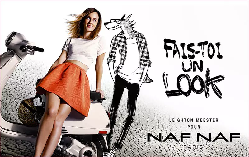 Leighton Meester פֿאַר Naf Naf Spring 2014 Campaign