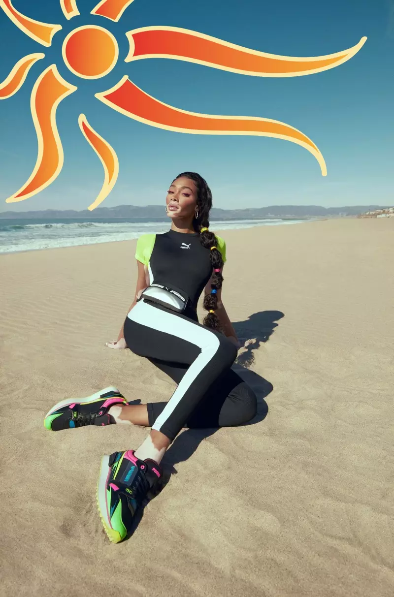 Il-mudell Winnie Harlow tmexxi l-kampanja ta’ sneakers PUMA Mile Rider.