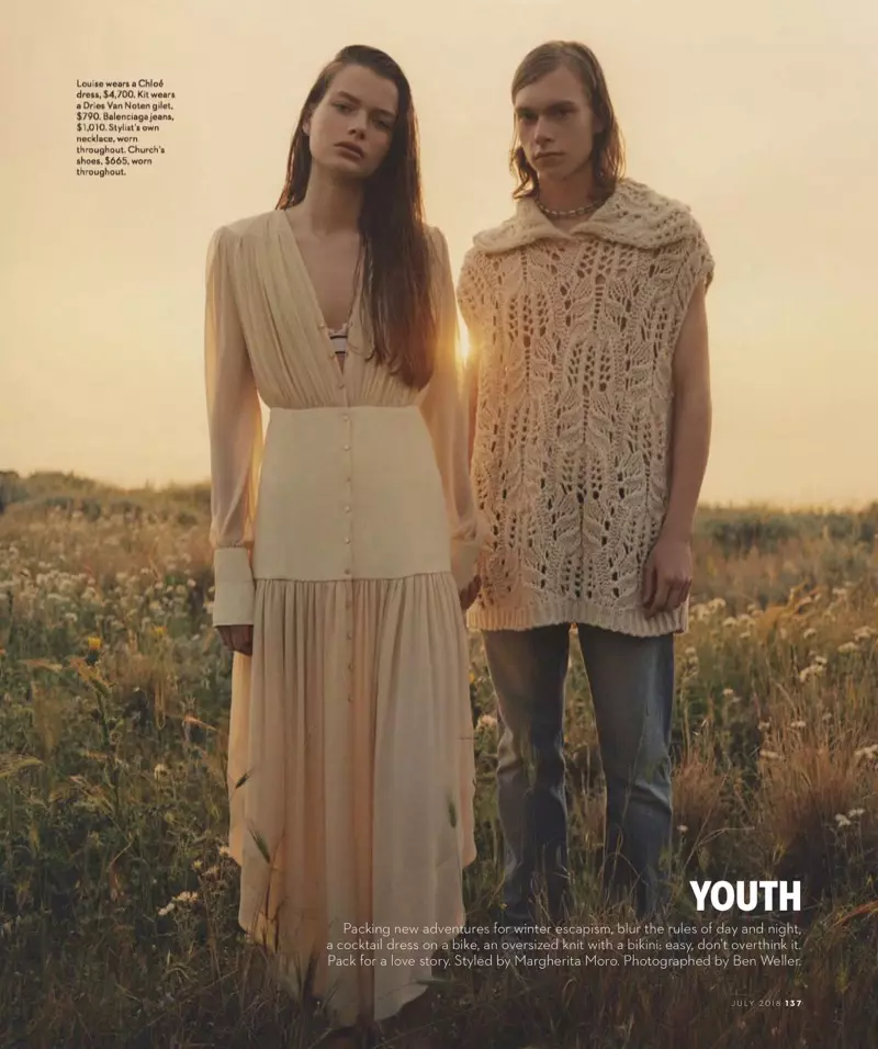 Luiza Robert Vogue Australia uchun qochish modasini kiydi