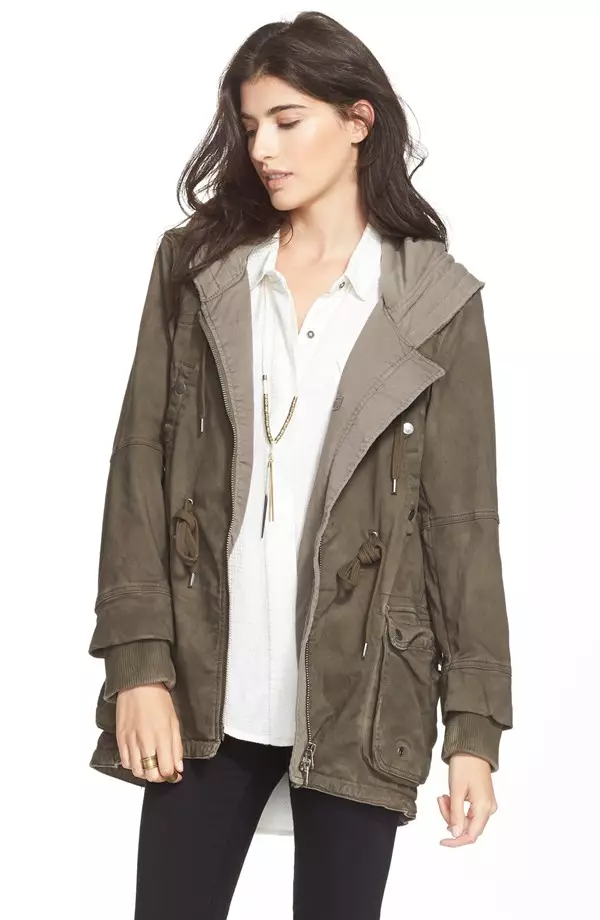 Gratis People Twill Hooded Parka beschikbaar voor $ 198,00