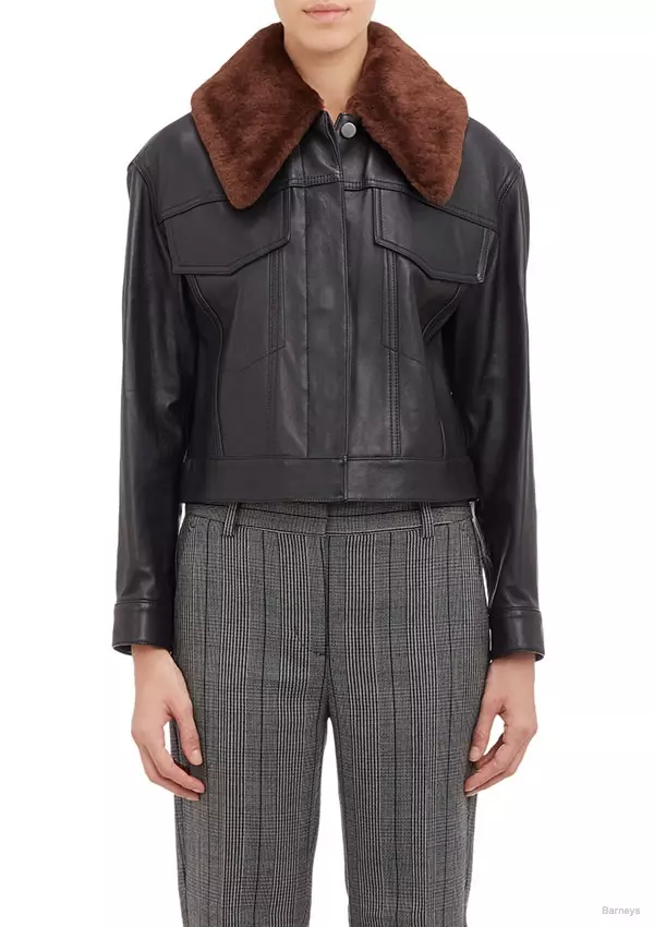 3.1 Phillip Lim Shearling-Collar Leather Jacket na available sa halagang $929.00