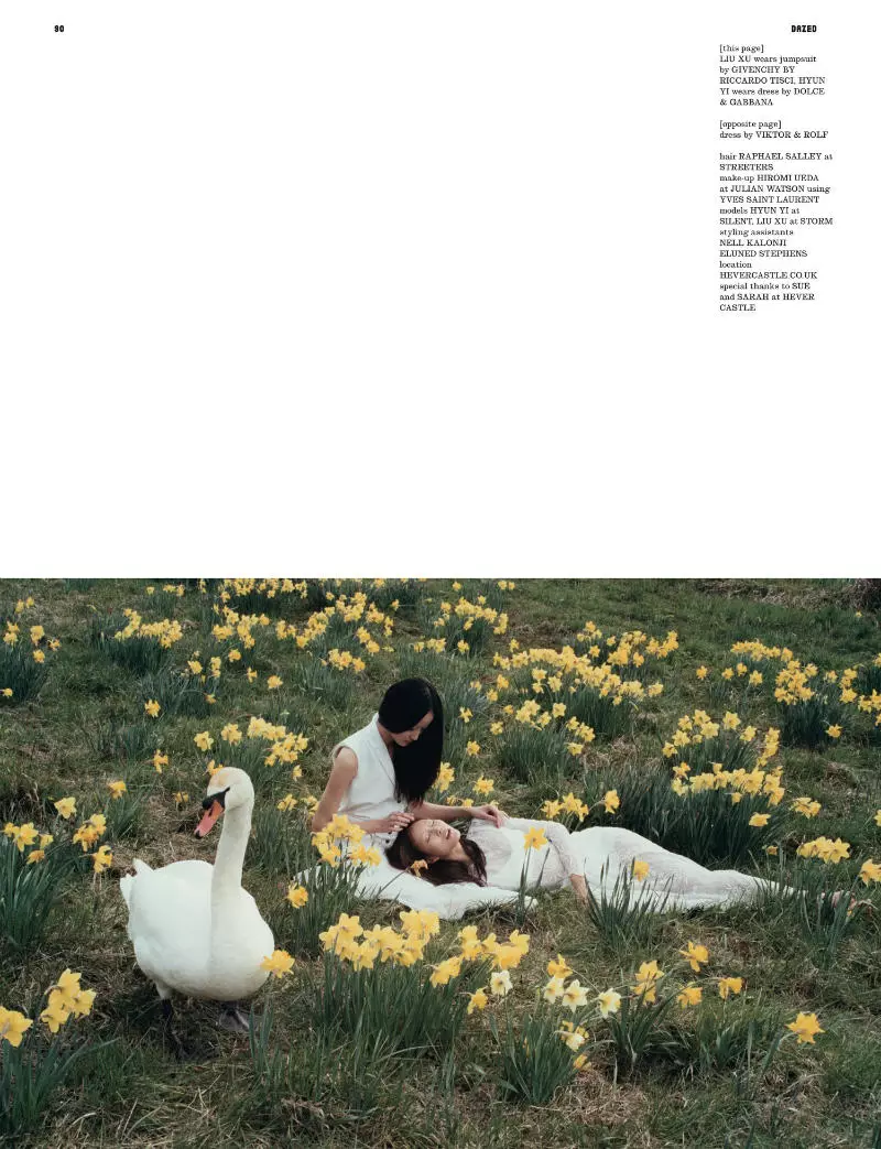 Liu Xu & Hyun Yi av Lina Scheynius för Dazed & Confused juni 2011