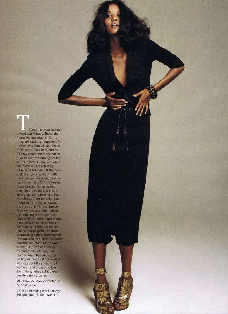 Liya Kebede 由 David Roemer 為 Marie Claire US 拍攝，2011 年 2 月