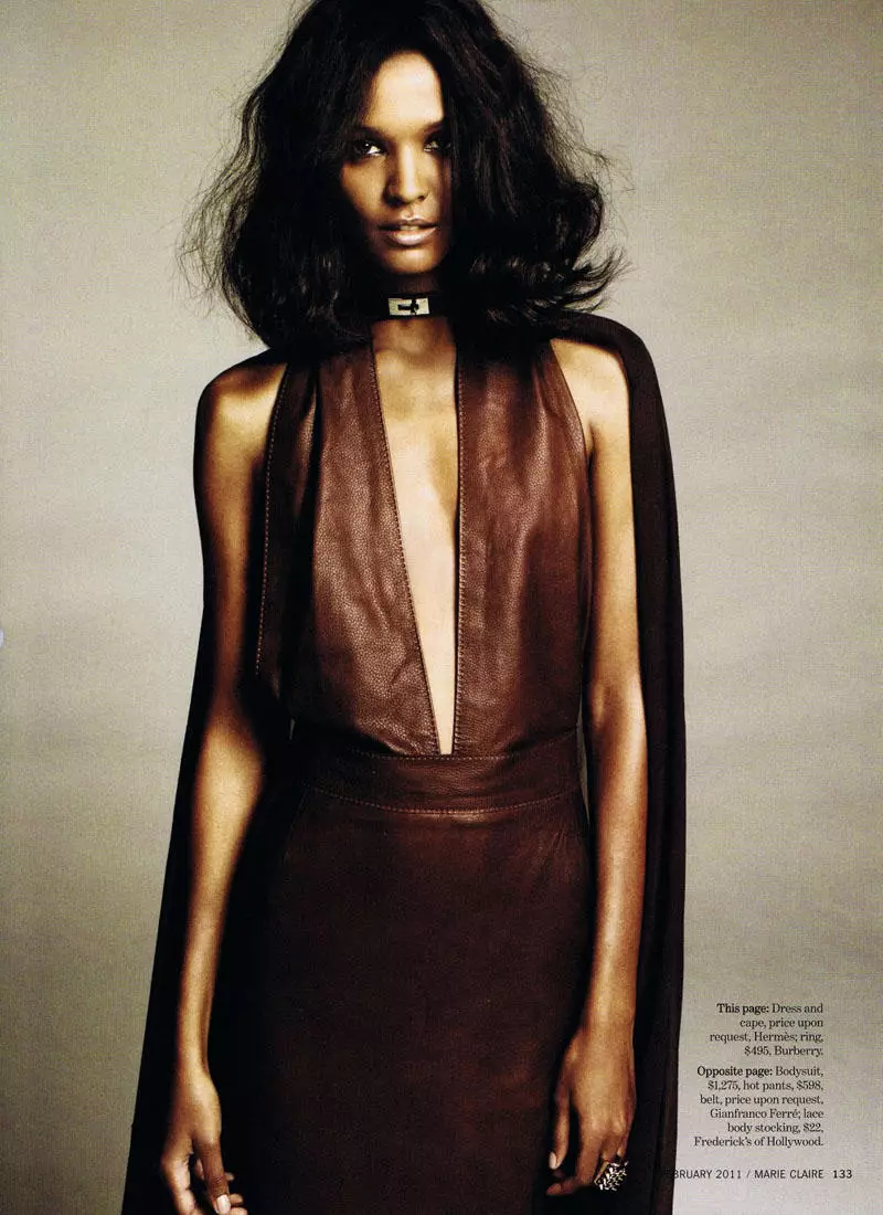 Liya Kebede na David Roemer na Marie Claire US Fabrairu 2011