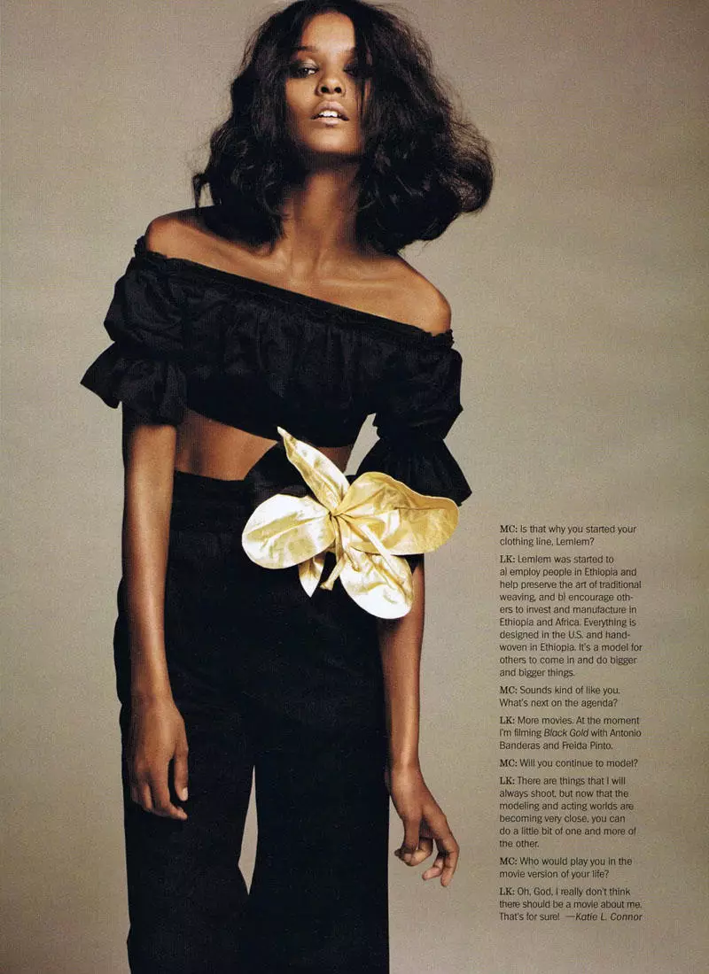 Liya Kebede 由 David Roemer 為 Marie Claire US 拍攝，2011 年 2 月