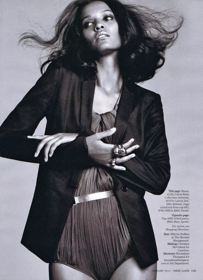 Liya Kebede di David Roemer per Marie Claire US febbraio 2011