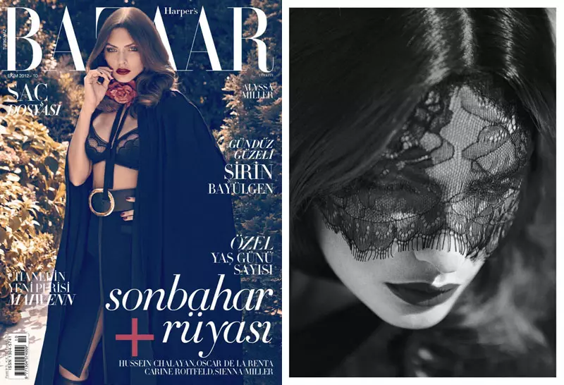 Alyssa Miller 为 Harper's Bazaar 土耳其 10 月封面拍摄的运动内衣，由 Koray Birand