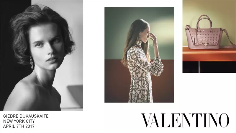 Giedre Dukauskaite verskyn in Valentino se herfs-winter 2017-veldtog