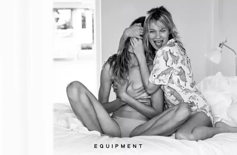 Kate Moss kaj Daria Werbowy ĉefrolas en la printempa kampanjo 2016 de Equipment