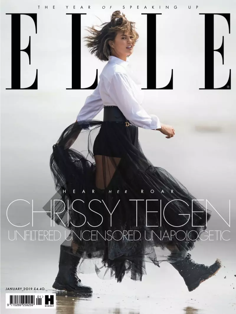 Chrissy Teigen Hits the Beach for ELLE UK