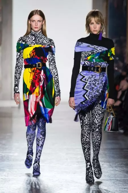 Versace assume xadrez colorido para o outono de 2018