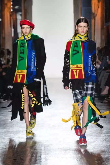 Versace assume xadrez colorido para o outono de 2018