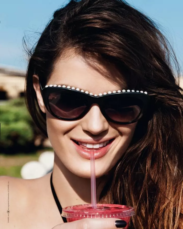 Isabeli Fontana Models Resort Swimwear for Bergdorf Goodman