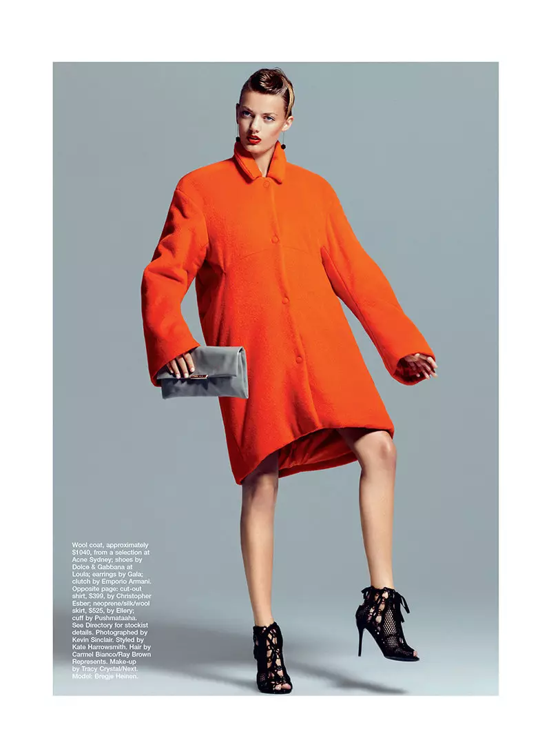 Bregje Heinen se perfila para Marie Claire Australia Octubre de 2012 por Kevin Sinclair