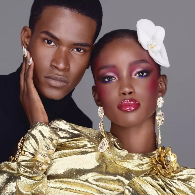 Salomon Diaz i Maty Fall Diba poziraju za kampanju maskare Pat McGrath Labs Dark Star.