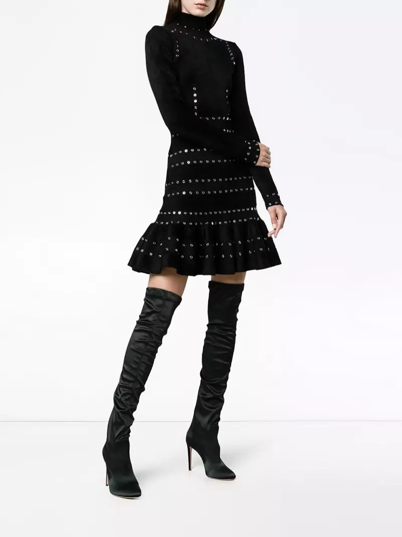 Alexander McQueen Dharka Gacan-dheer ee Lebbiska oo leh Faahfaahinta Eyelet Stud $1,890 (horay $3,150)