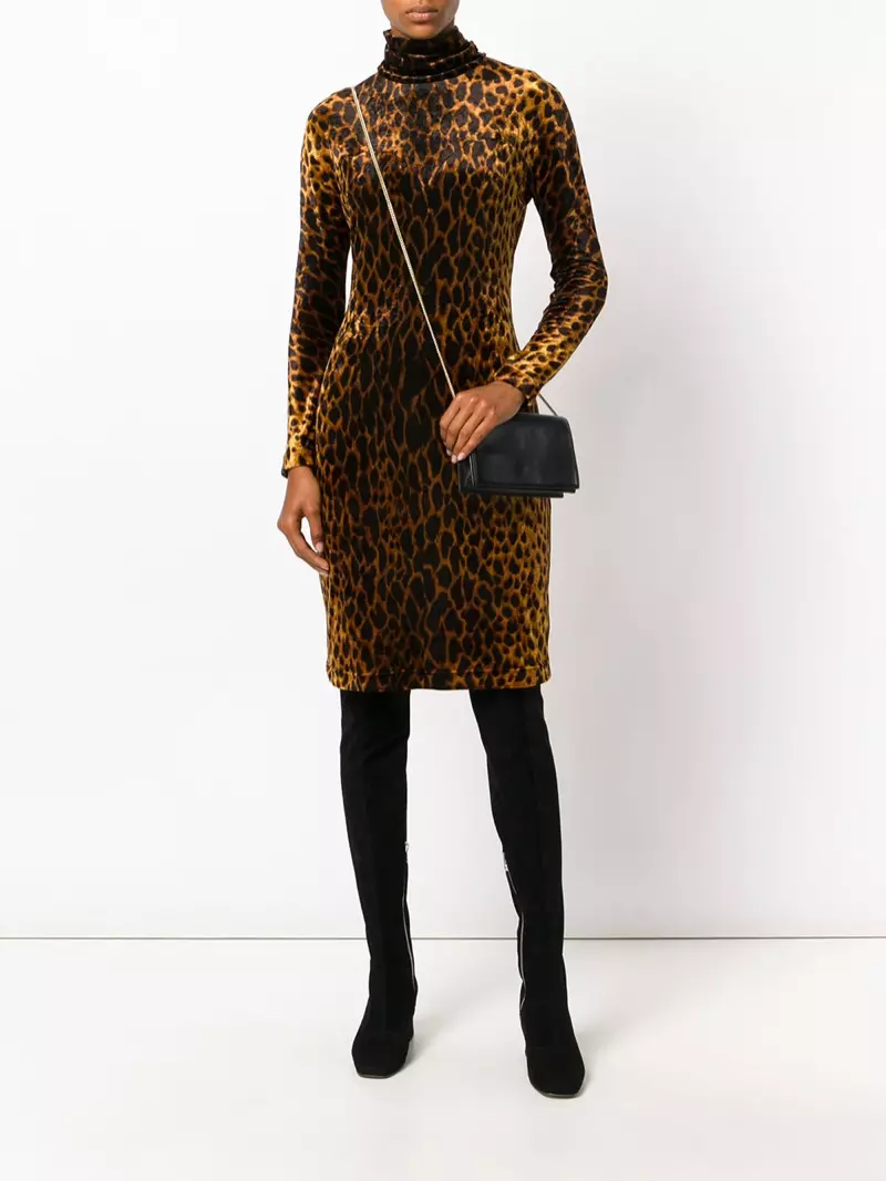 Vestido de veludo vintage com estampa de animais Versace $ 2.134